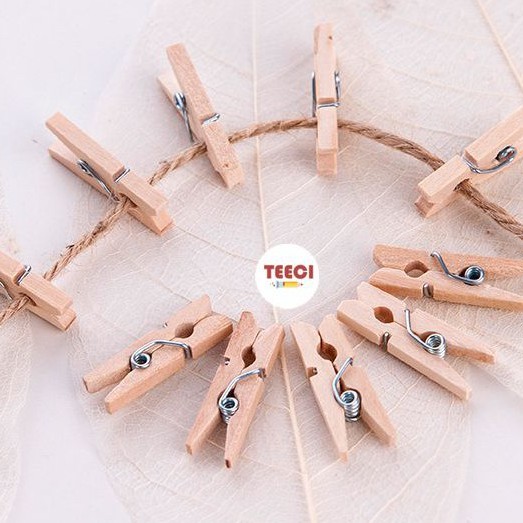 Bán Sỉ 10 Kẹp Gỗ Treo Ảnh Trang Trí Giữ Giấy Ghi Chú Tài Liệu Đánh Dấu Sách Đồ Dùng Văn Phòng D014