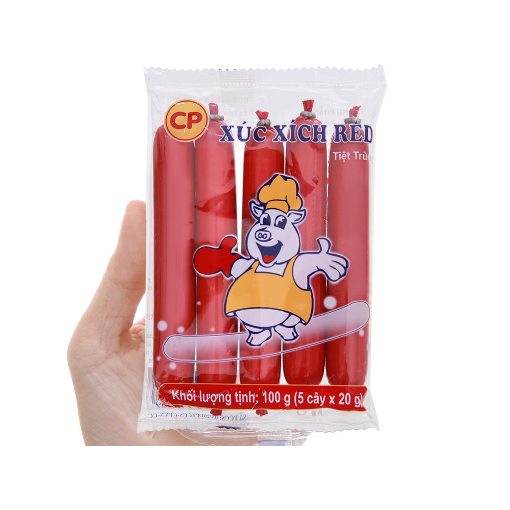 Thùng 40 Gói Xúc Xích Tiệt Trùng Red CP Gói 5 Cây x 20g[ HSD 4 THÁNG]