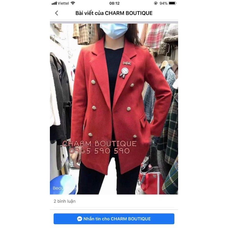 Áo dạ hàng qccc của charm boutique