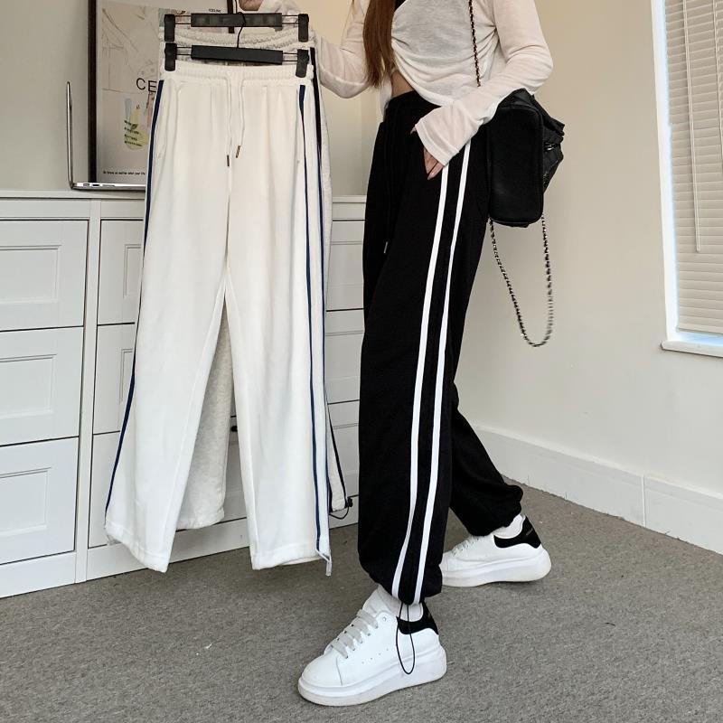 IELGY    Quần Thể Thao Dáng Rộng Kẻ Sọc Tươi Tắn Và Ngọt Ngào Cho Nữ