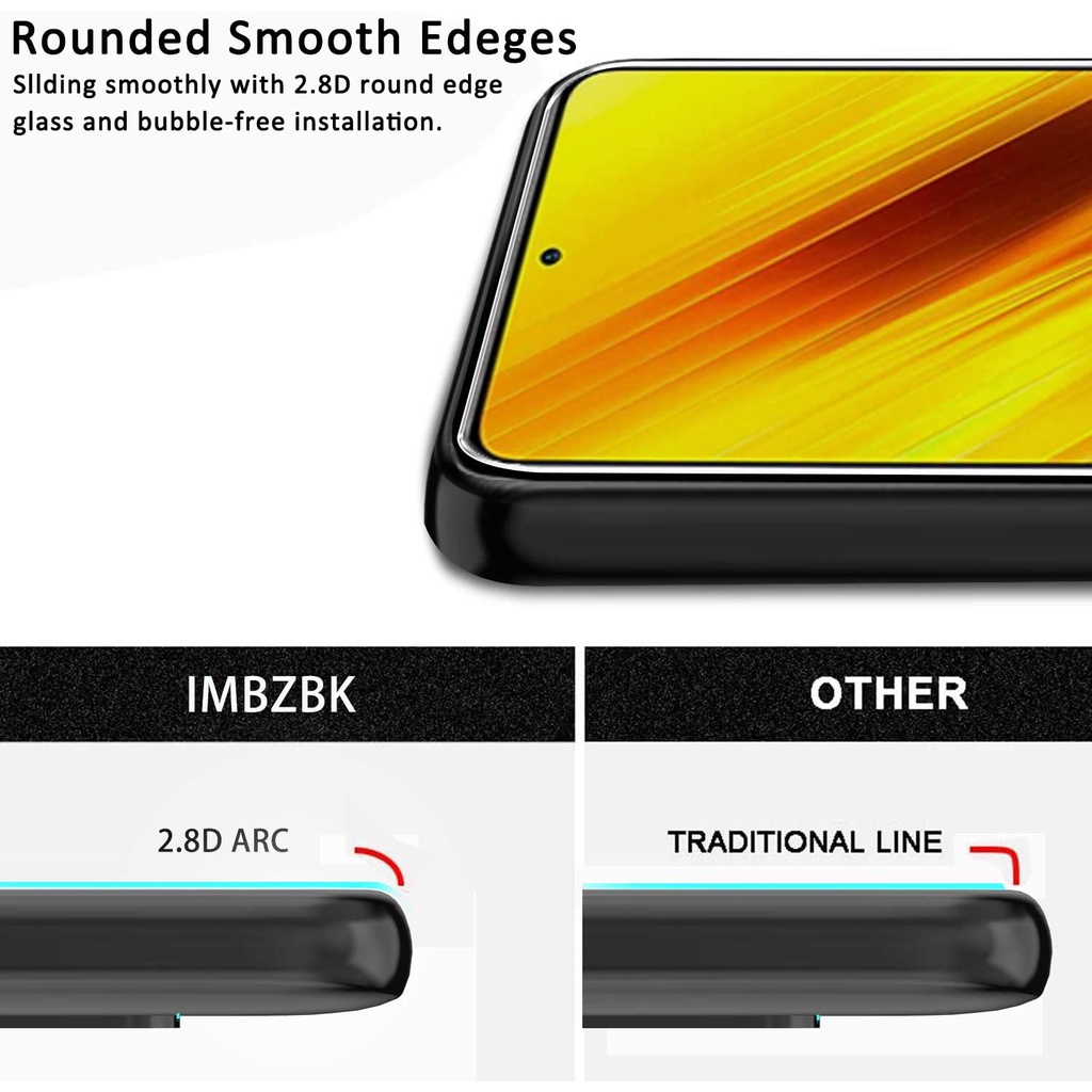 Kính cường lực vát cạnh 2.5D trong suốt cho Xiaomi Mi POCO F5 Pro X5 M6 M5 M5s X4 X3 NFC C40 F4 F3 GT F2 M3 M4 Pro 5G Pocophone F1
