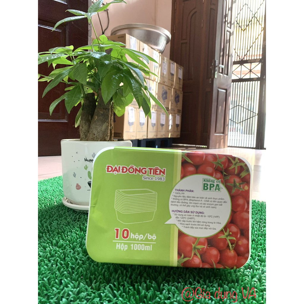 BỘ 10 HỘP BẢO QUẢN THỰC PHẨM CHỮ NHẬT BẰNG NHỰA ĐẠI ĐỒNG TIẾN GIÁ RẺ - AN TOÀN TRONG LÒ VI SÓNG