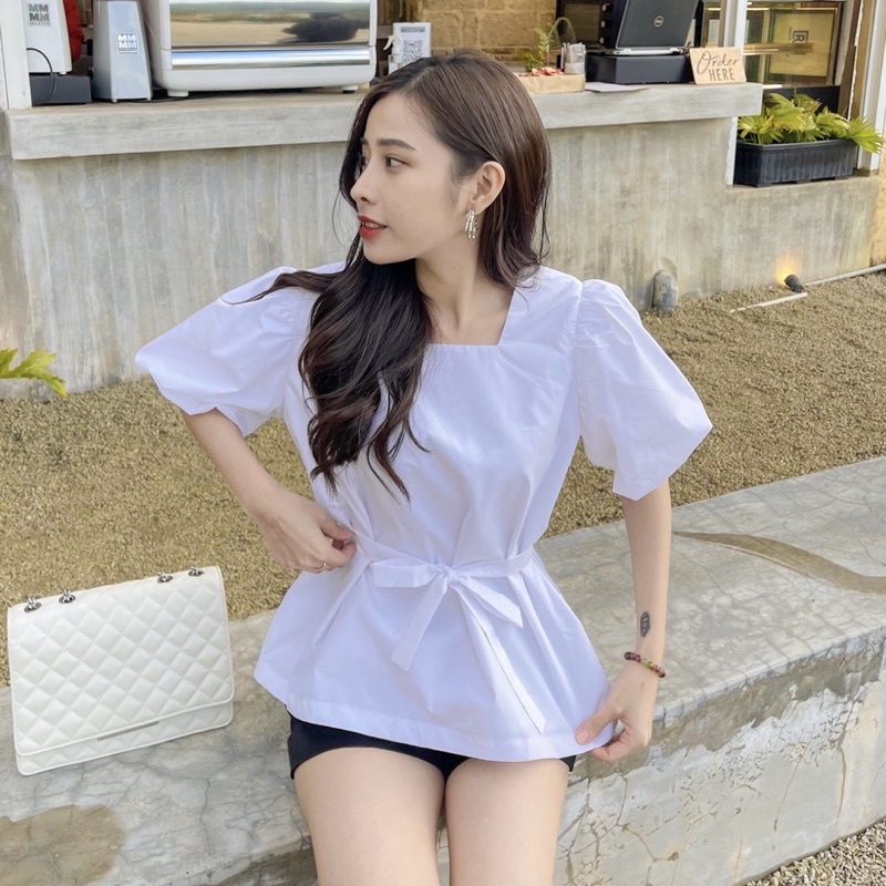Áo cổ vuônh thắt eo Ellyclothing
