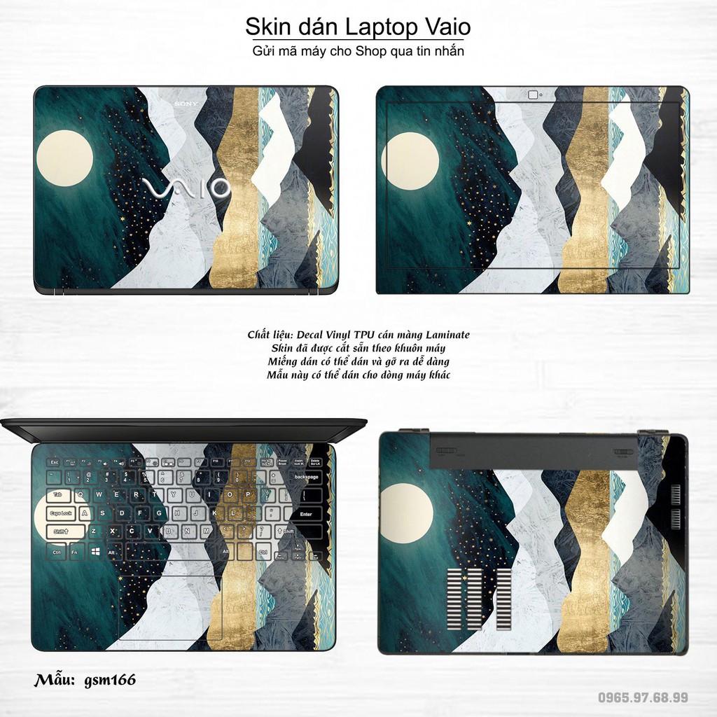 Skin dán Laptop Sony Vaio in hình giả sơn mài (inbox mã máy cho Shop)