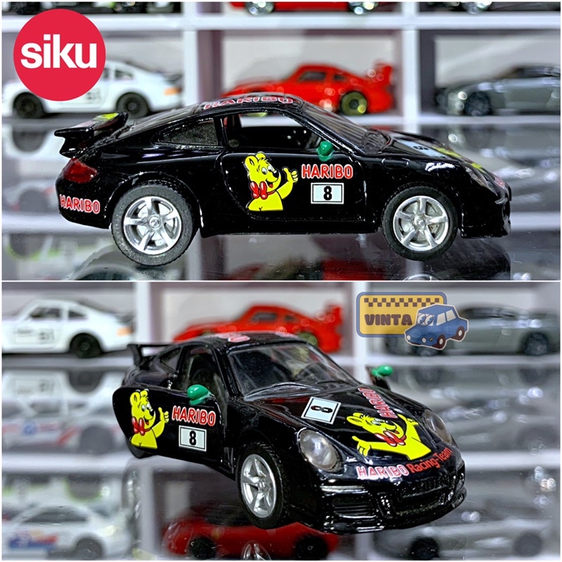 Xe mô hình Siku Loose PORSCHE 911 CARRERA S Haribo Cup - Black - tỉ lệ 1:64