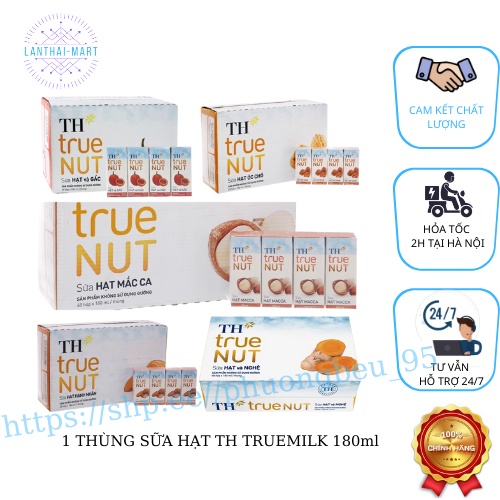 SỮA HẠT TH TRUEMILK 180ml [1 THÙNG ] (Date luôn mới) Vị Macca,Óc chó,Hạnh nhân,Gạo lứt,Nghệ,Gấc