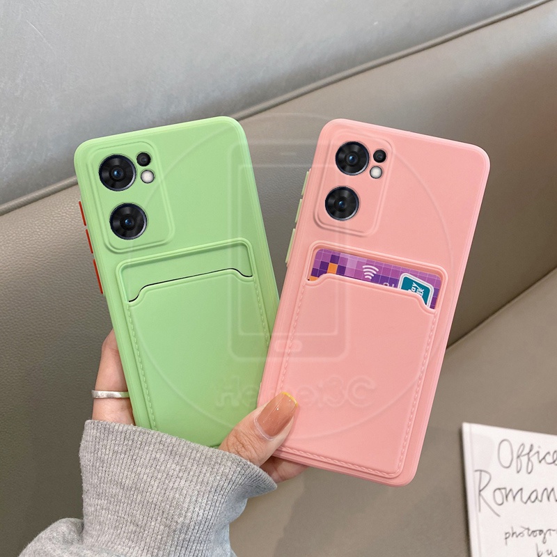 Ốp Điện Thoại TPU Góc Vuông Mềm Có Ngăn Đựng Thẻ Cho Oppo Reno 7 7Z Reno7 Reno7Z 5G