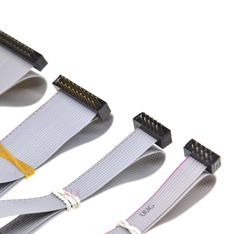 2PCS FC-FD DC4 2.54MM pitch male to female connector 8/10/16/20/40 PIN 20CM 30CM Flat Ribbon DOWNLOAD Data Cable IDC BOX HEADER