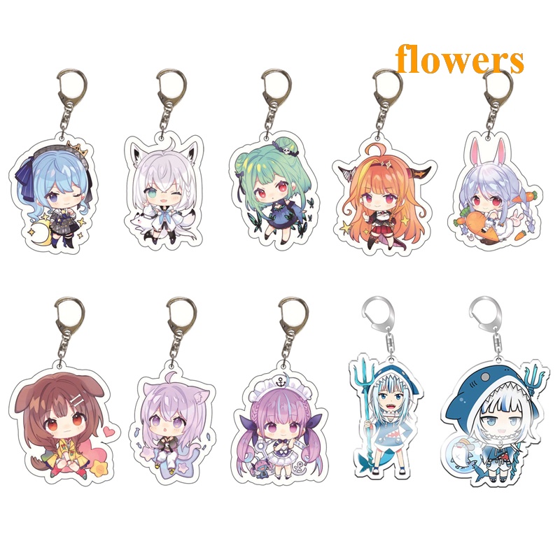 Móc Khóa Hình Hoa Hololive Vtuber Q Dễ Thương Phiên Bản Q Inugami Korone Shirakami Fubuki Usada Pekora Minato Aqua