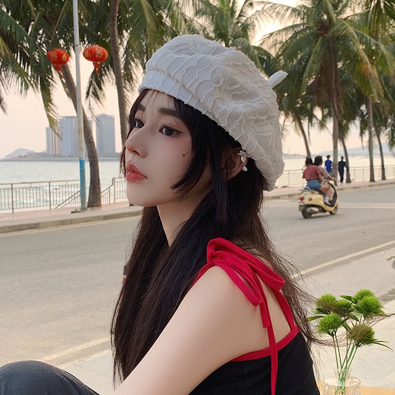 Mũ Beret Ren Phong Cách Nhật Hàn Thời Trang Mùa Hè Cho Nữ