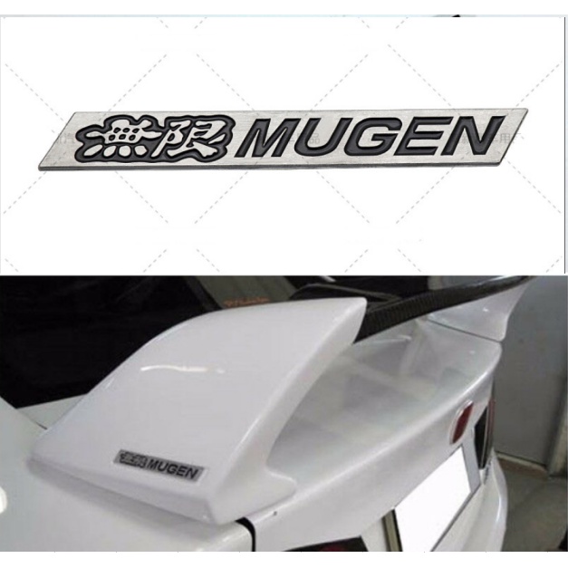Mugen Logo Nhôm Đen Phần Ô Tô Cánh Gió Huy Hiệu Biểu Tượng Logo Cho Xe Honda