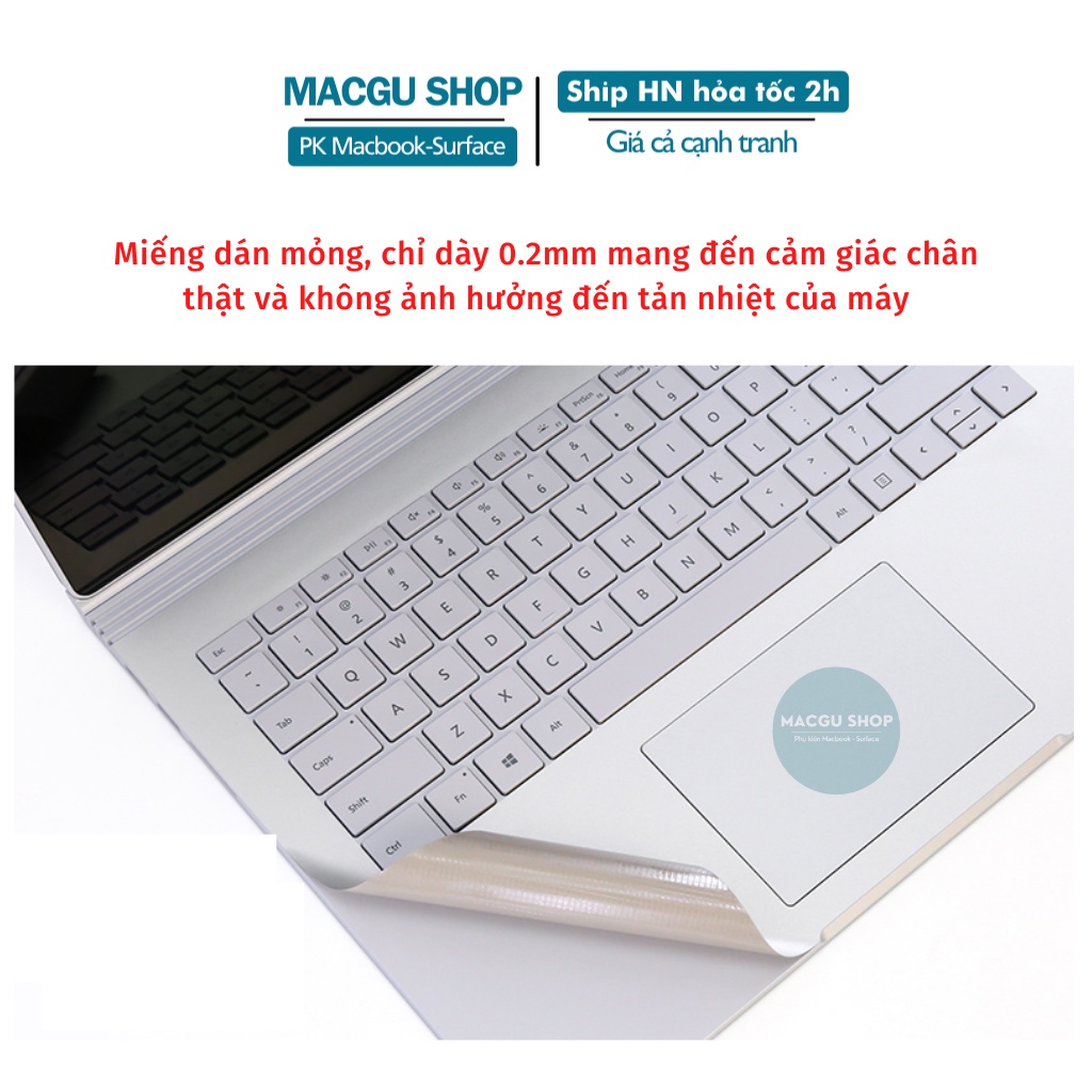 Bộ dán toàn thân 4in1 Surface Laptop 1/2/3, surface laptop go, surfacebook 1/2/3 chính hãng JRC