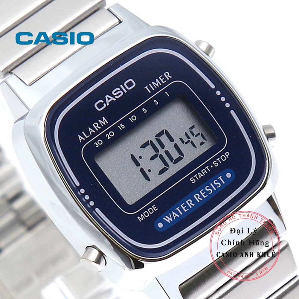 Đồng hồ điện tử nữ Casio LA670WA-2DF dây kim loại