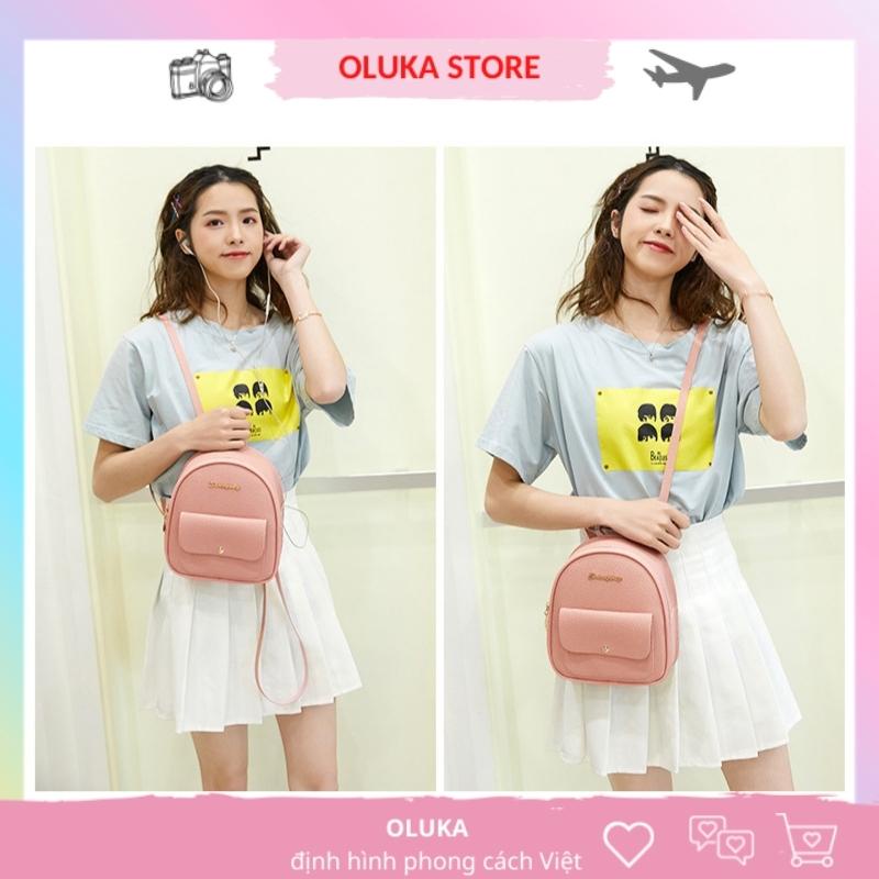 Balo nữ thời trang du lịch dễ thương đẹp cá tính phong cách Hàn Quốc da pu OLUKA STORE  BL026
