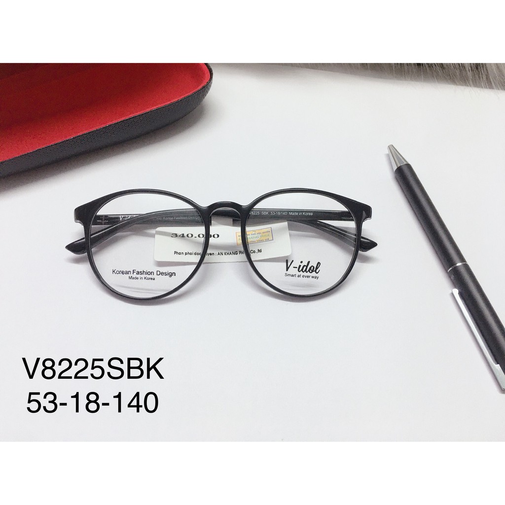 gọng kính tròn V Idol V8225SBK màu đen- gọng kính nhựa chính hãng Hàn Quốc- tặng hộp