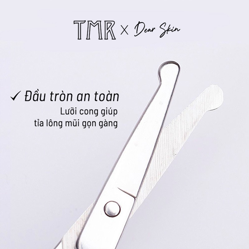 [CHÍNH HÃNG] Kéo Cắt Tỉa Lông Mũi Đầu Tròn An Toàn TMR, Thép Không Gỉ Cao Cấp, Thiết Kế Nhỏ - Gọn - Nhẹ - An toàn