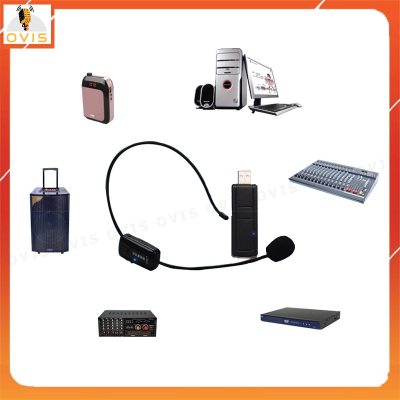 Microphone Cài Tai Không Dây UHF Cho Máy Trợ Giảng, Amply, Loa Kéo | XXD-U12