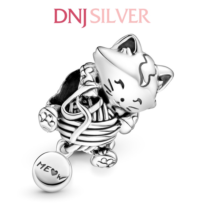 [Hàng cao cấp] Charm bạc 925 cao cấp, hàng chuẩn bạc - Charm Kitten &amp; Yarn Ball thích hợp để mix vòng tay charm - DN076
