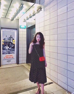 Váy maxi chấm bi