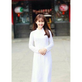 Áo dài trắng phi lụa Thái đẹp new 100% giá cực tốt