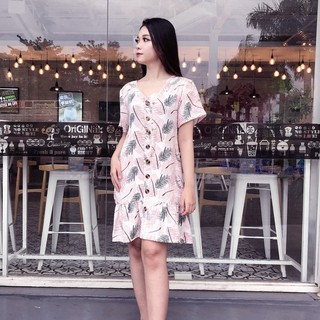 SALE- Đầm suông đuôi cá họa tiết lá trẻ trung, xinh xắn Misa Fashion MS336 – Có 2 màu