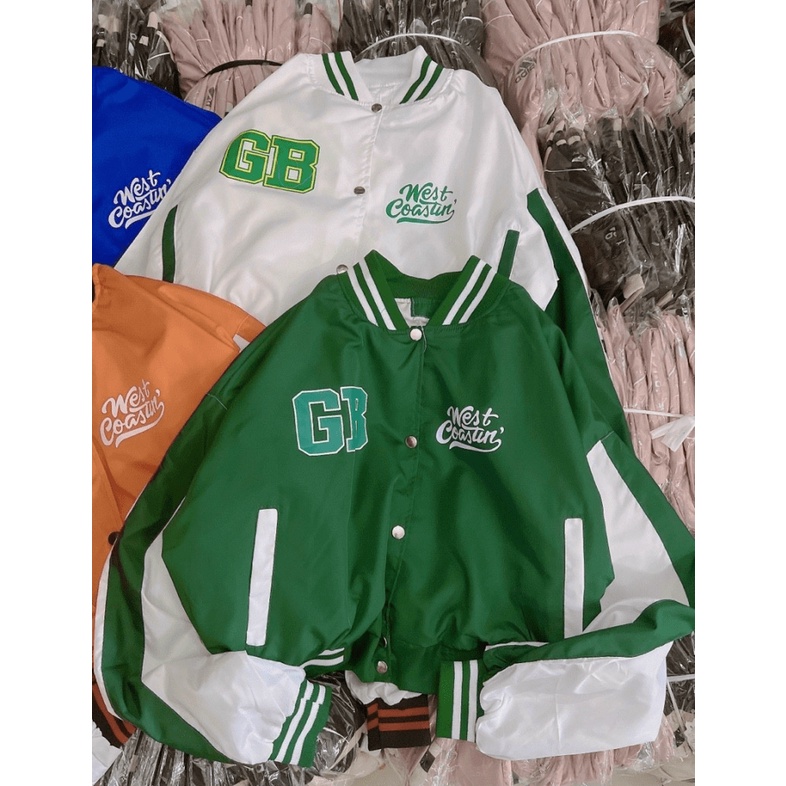 Áo Khoác Bomber Nữ Form Lửng Phối Màu In Chữ GB Cực Xinh Mẫu Mới Cực HOT  - ĐĂNG QUANG CLOTHER