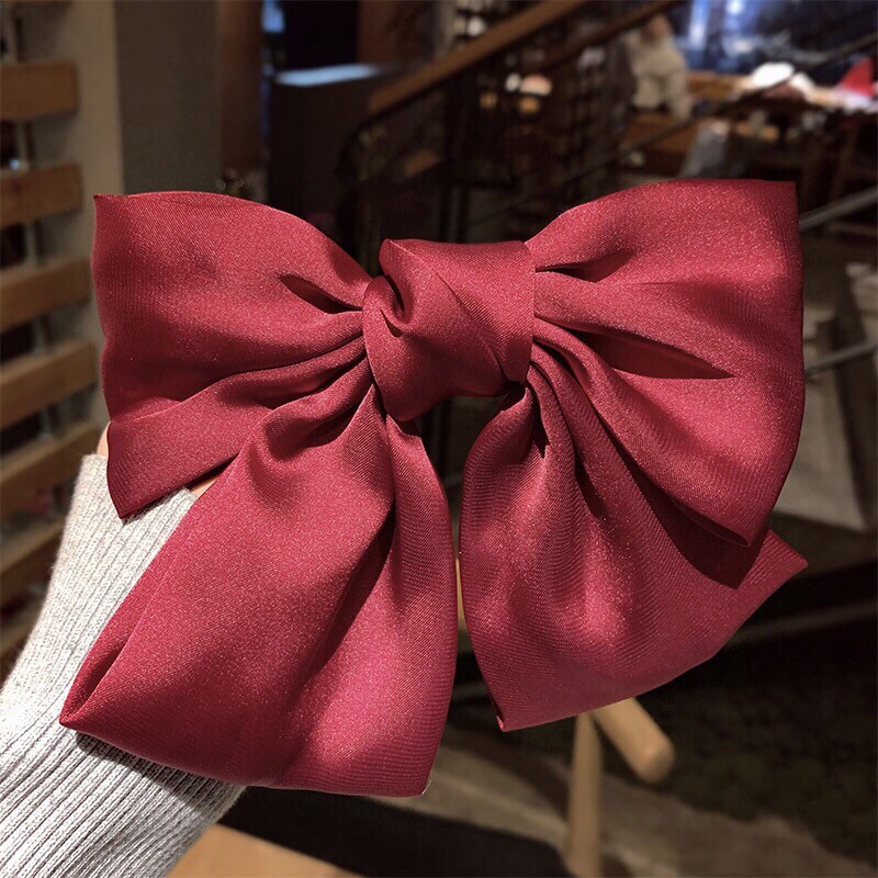 ❤️Cặp Tóc Thắt Nơ Vải Satin Cỡ Lớn Phong Cách Hàn Quốc