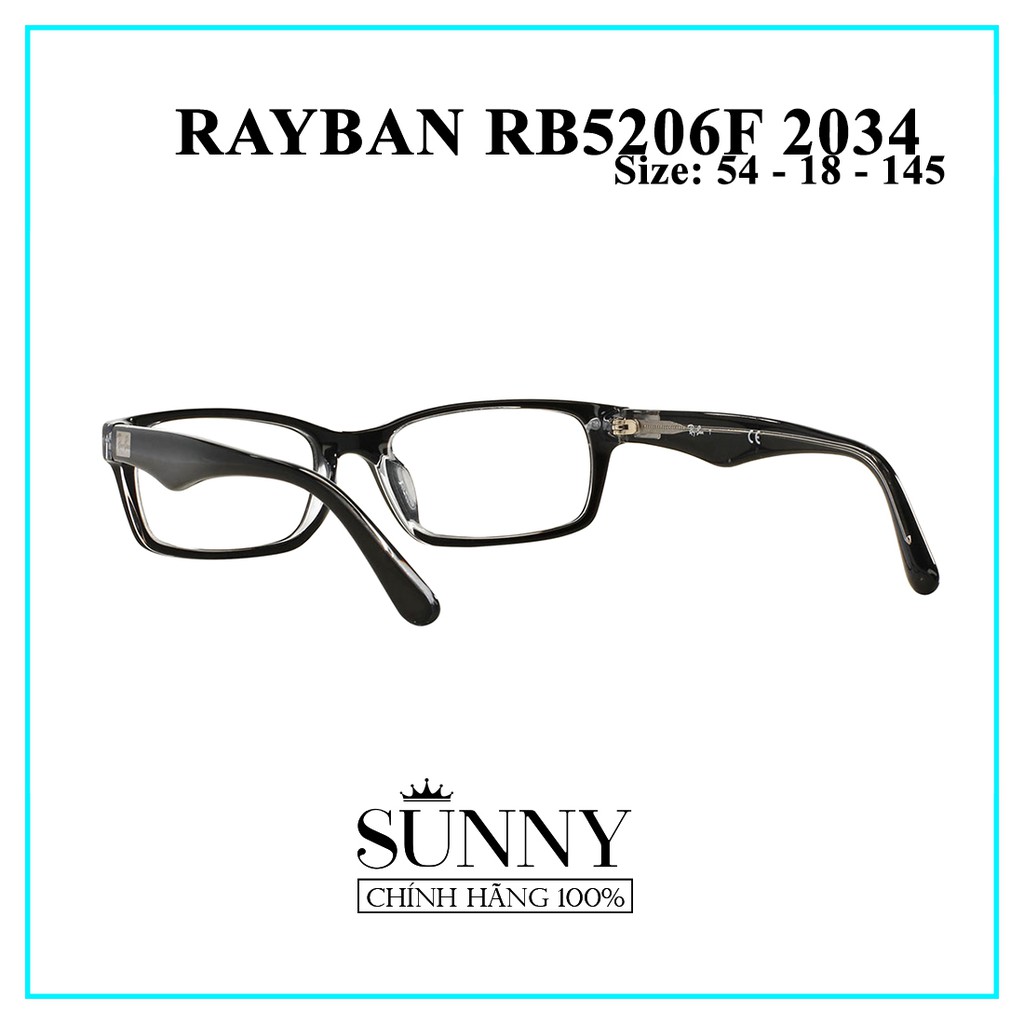 Gọng kính chính hãng Rayban RB5206F-2034 kèm tem thẻ bảo hành chính hãng, bảo hành toàn quốc