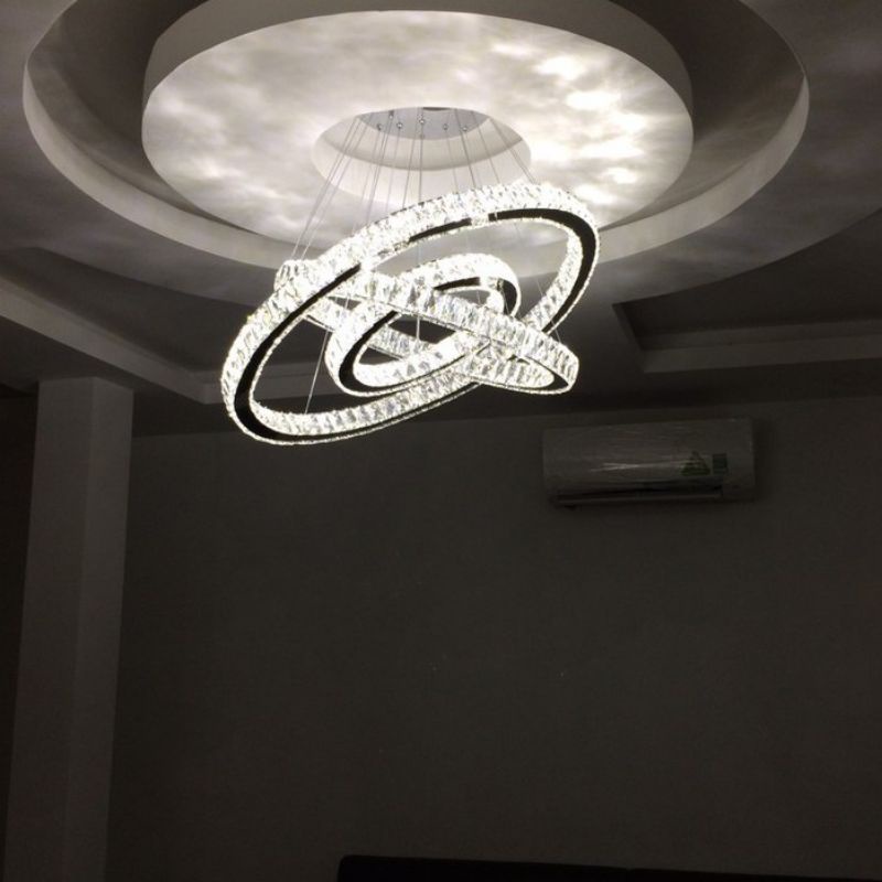 Đèn Thả Pha Lê 3 Vòng Bản Chuẩn