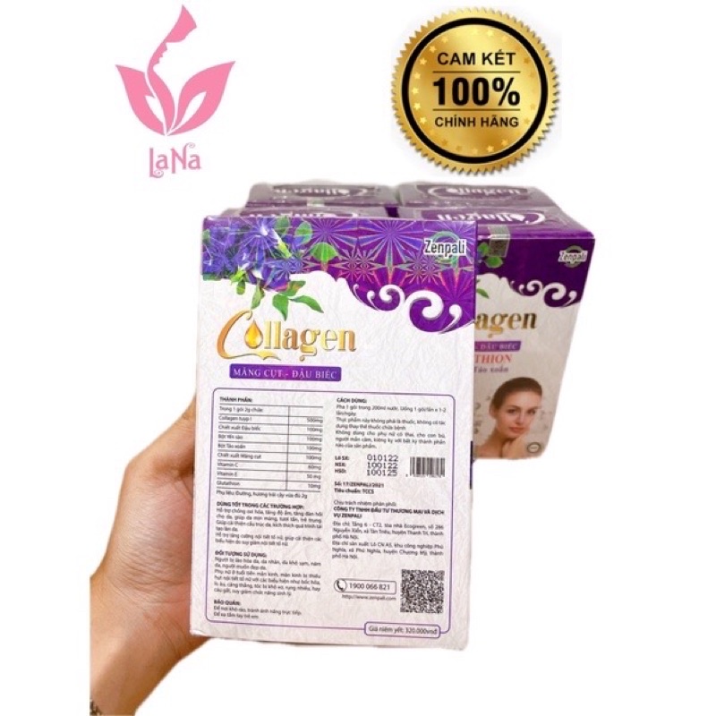 ( chính hãng) cốm collagen măng cụt đậu biếc hộp 30 gói