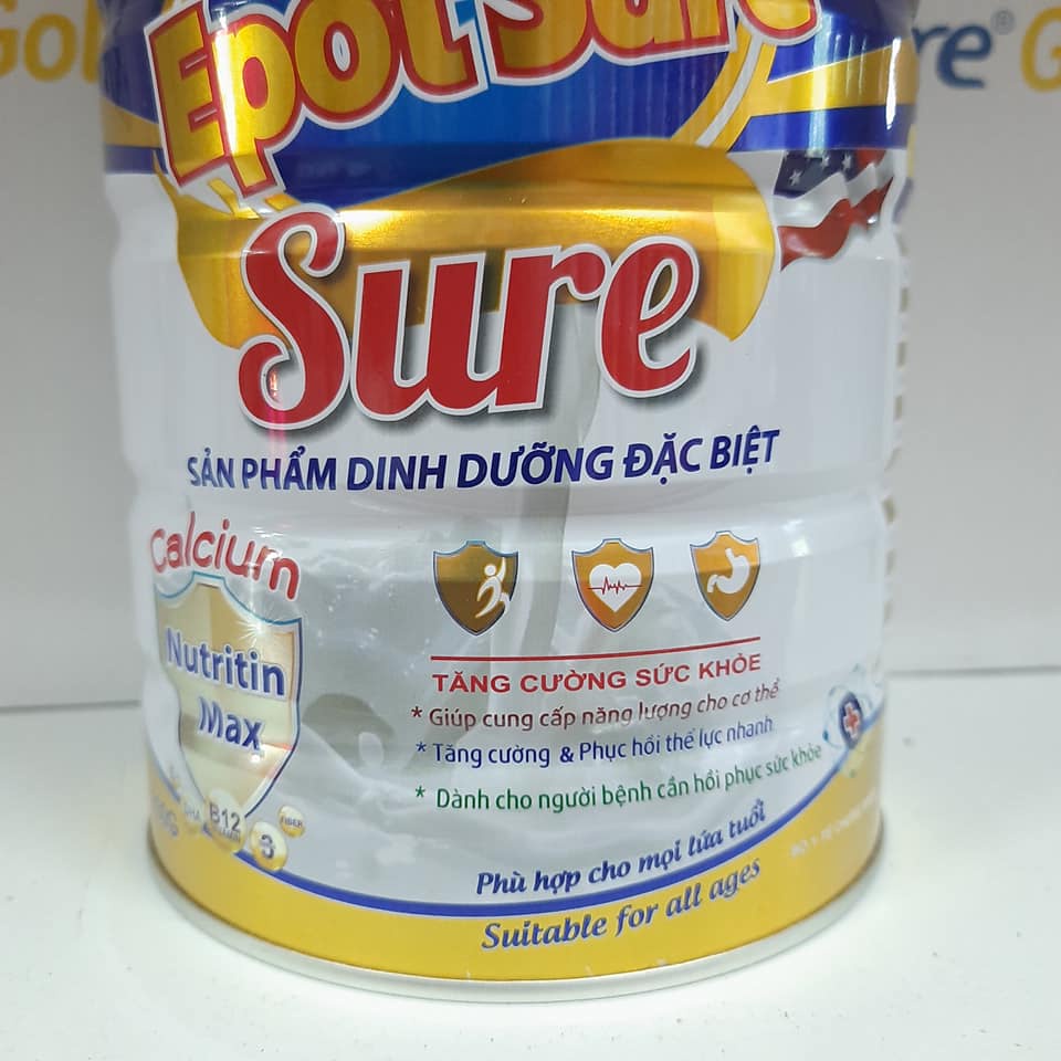 Sữa EpotSure Sure Dinh Dưỡng Đặc Biệt cho người già phục hồi sức khỏe 900g