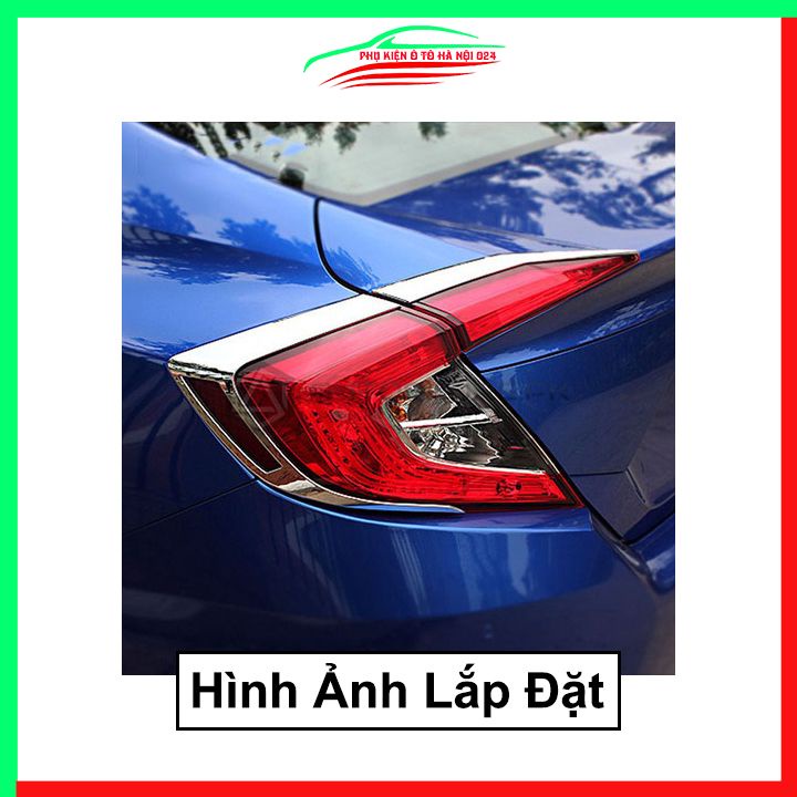 Ốp viền đèn pha hậu mạ crom Civic 2016-2019 chống trầy trang trí bảo vệ xe