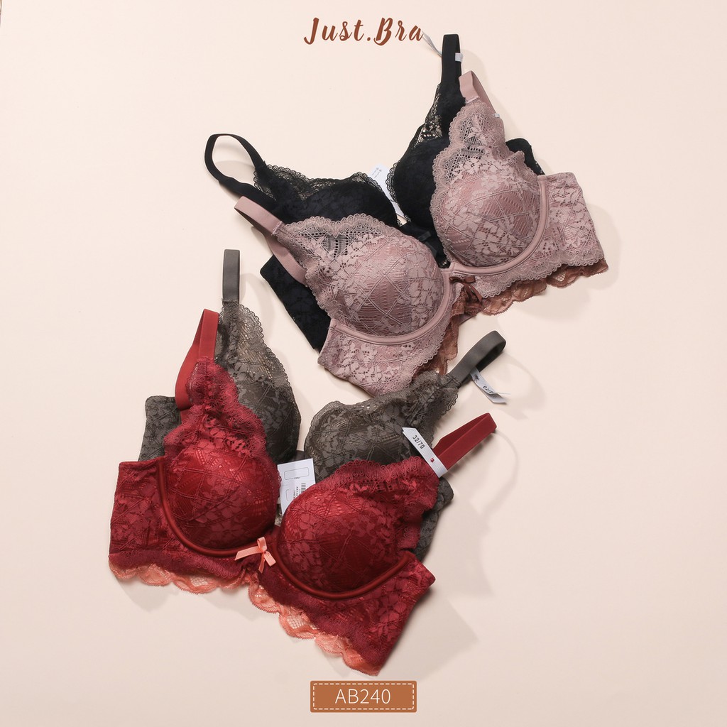 Áo ngực ren Just Bra đường may giả gọng, ren cao cấp AB240