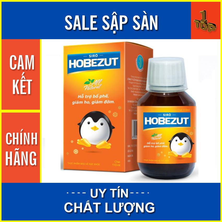 Siro HoBezut - Giúp Bổ Phế, Giảm Ho Khan, Làm Ấm Đường Hô Hấp - Chai 110ml - Top1pharmacy Ho bezut