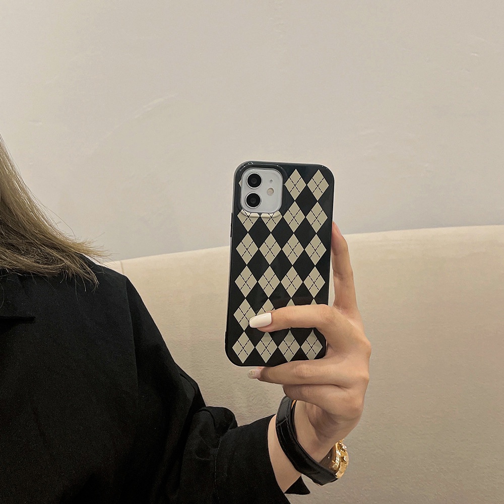 Ốp lưng iphone Ốp Điện Thoại Mềm Dày Chống Sốc Kiểu Cổ Điển 12 Cho iPhone13pro max iPhone 11 8 X Dinuo case-III