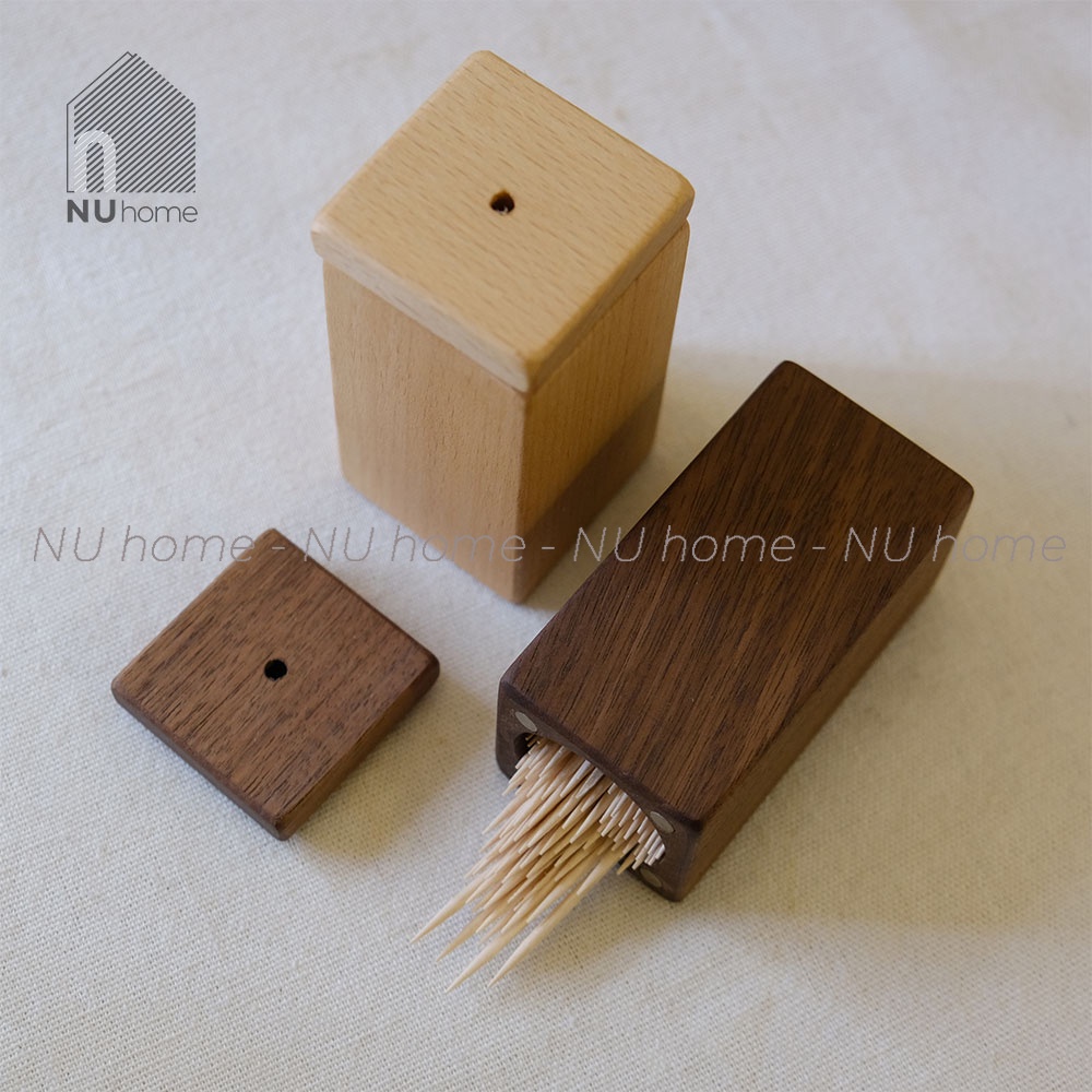 nuhome.vn | Hũ tăm gỗ - Tino, lọ đựng tăm được thiết kế đơn giản bằng chất liệu gỗ tự nhiên cao cấp