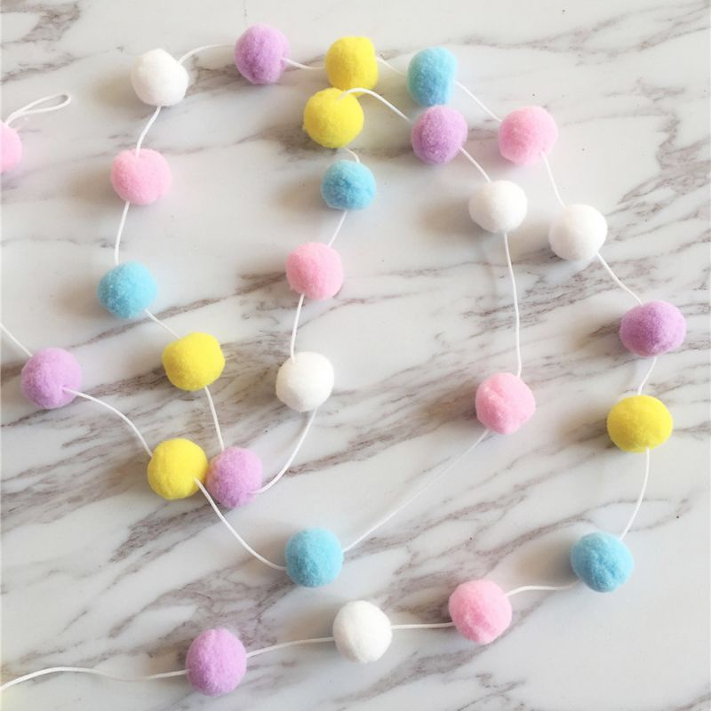 Quả Cầu Lông Xù Màu Macaron Thủ Công Treo Tường Trang Trí Phòng Ngủ / Làm Phụ Kiện Chụp Ảnh