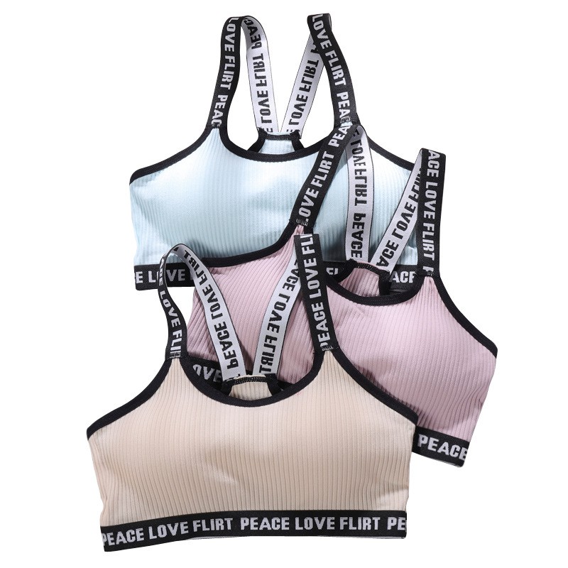 Cute Byte Sexy Bra Bralette Letter Fashion Wrapped Chest Shoulder Straps PĐồ Lót