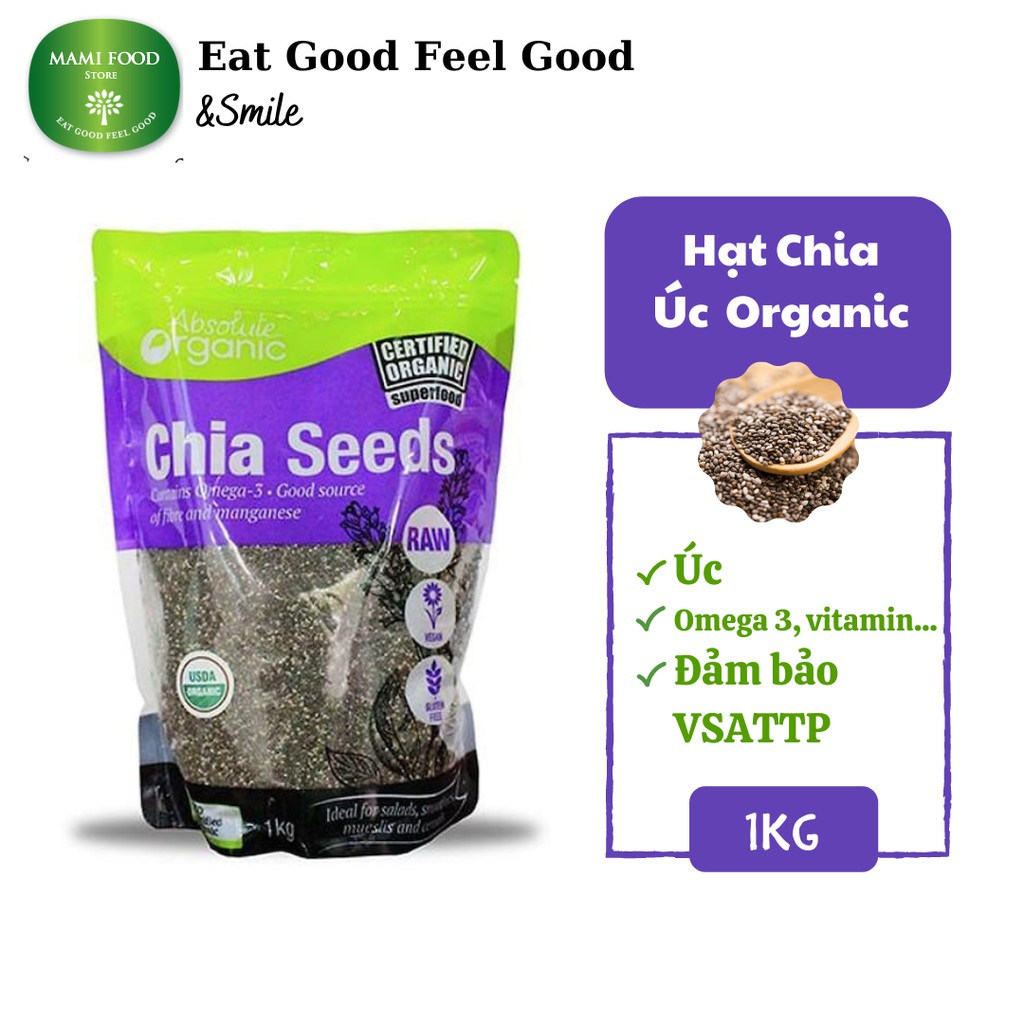 CHÍNH HÃNG Hạt chia Úc Absolute Organic mới nhất (1KG)