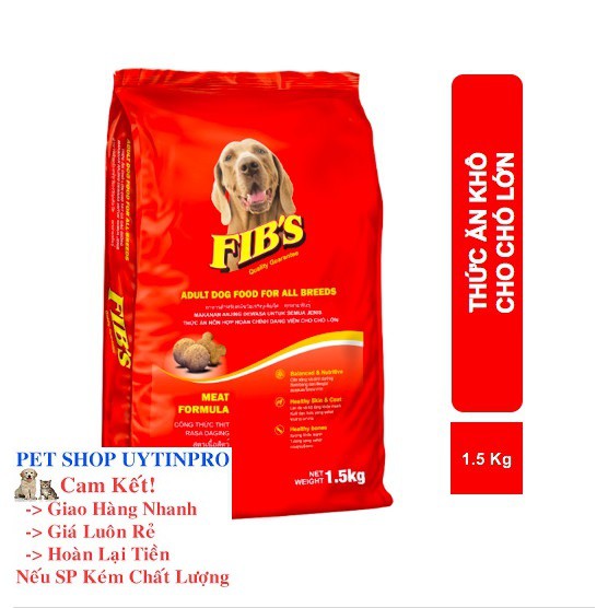 THỨC ĂN CHO CHÓ LỚN Fib's Dạng Hạt Gói 1.5Kg