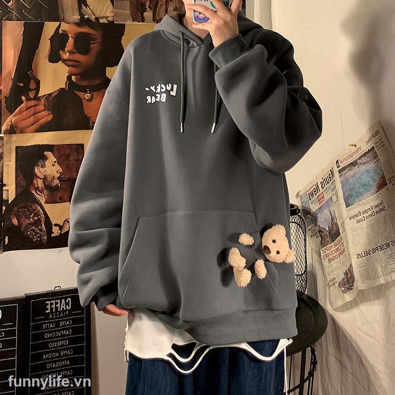 Áo Hoodie Dáng Rộng Có In Hình Gấu Thời Trang Thu Đông 2021 Cho Nam / Nữ | BigBuy360 - bigbuy360.vn