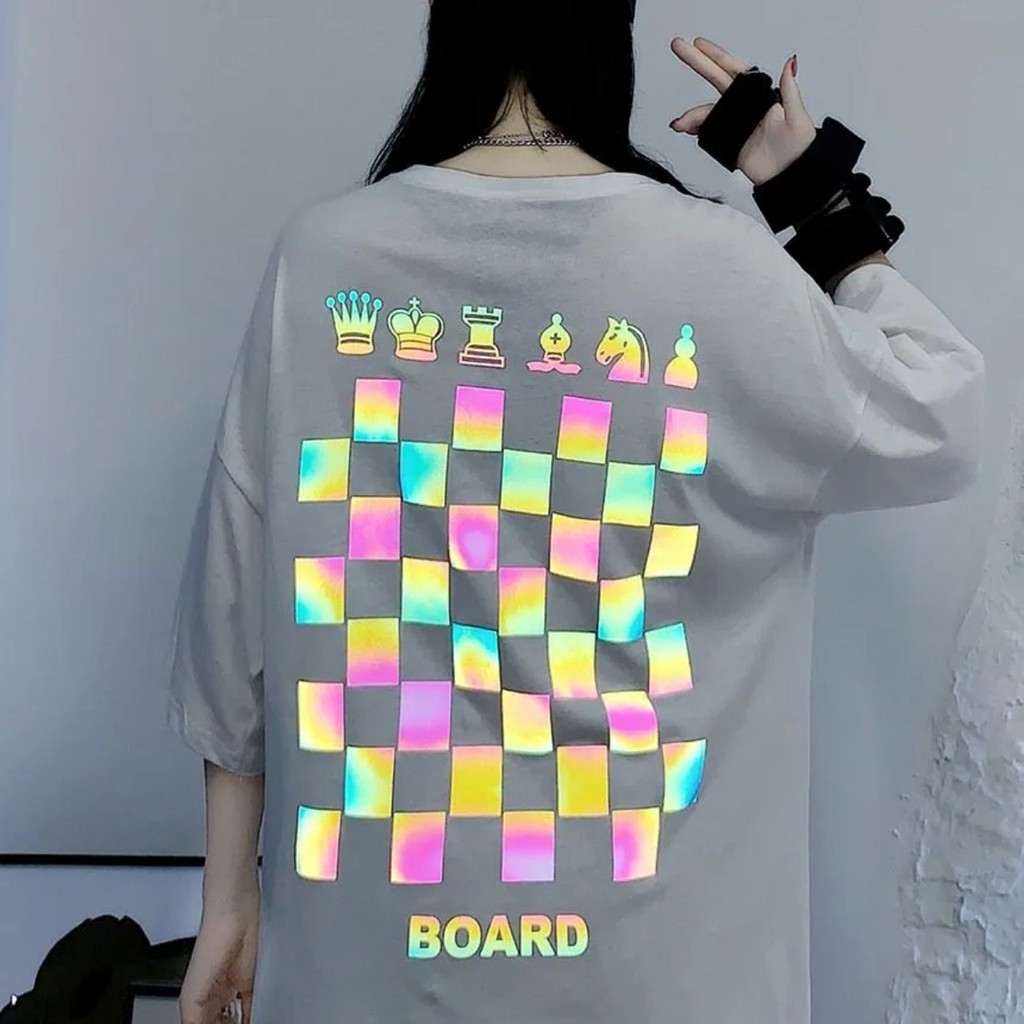 Áo thun Stee Phản quang 7 màu CHESS BOARD Unisex