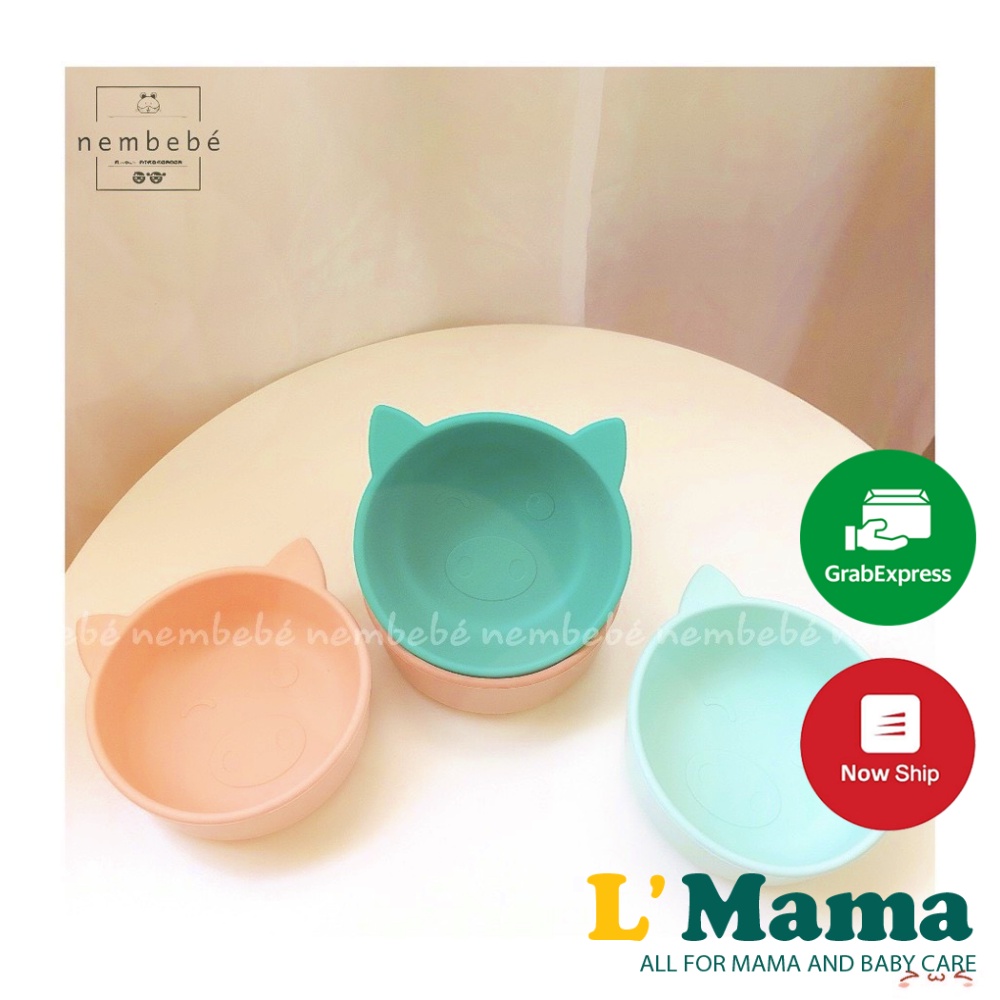 Bát Ăn Dặm Silicon BobbyDoll Cao Cấp Hình Chú Heo Dễ Thương Chất Liệu