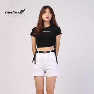 Áo croptop nữ Chollima dây rút màu đen AT009 - áo thun croptop ulzzang