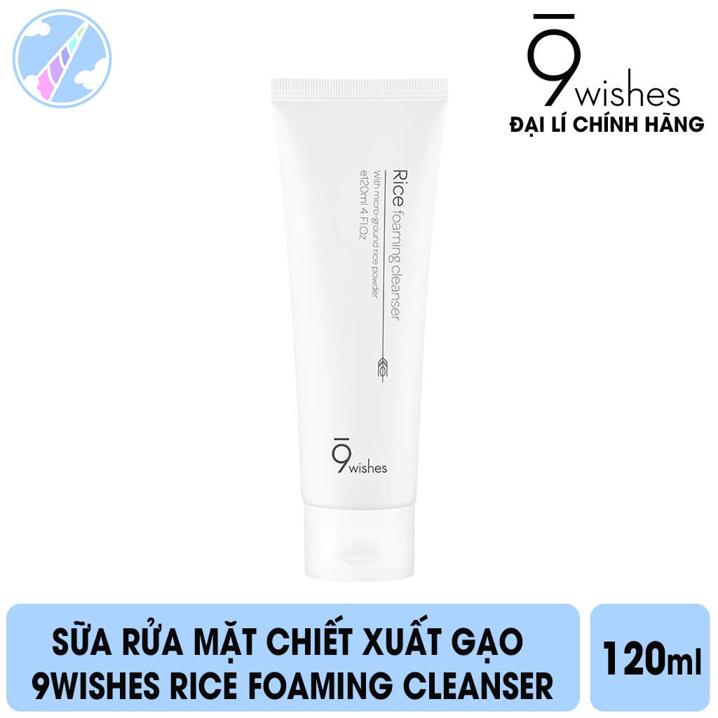 Sữa Rửa Mặt Chiết Xuất Gạo Dưỡng Trắng Da 9wishes Rice Foaming Cleanser 120ml