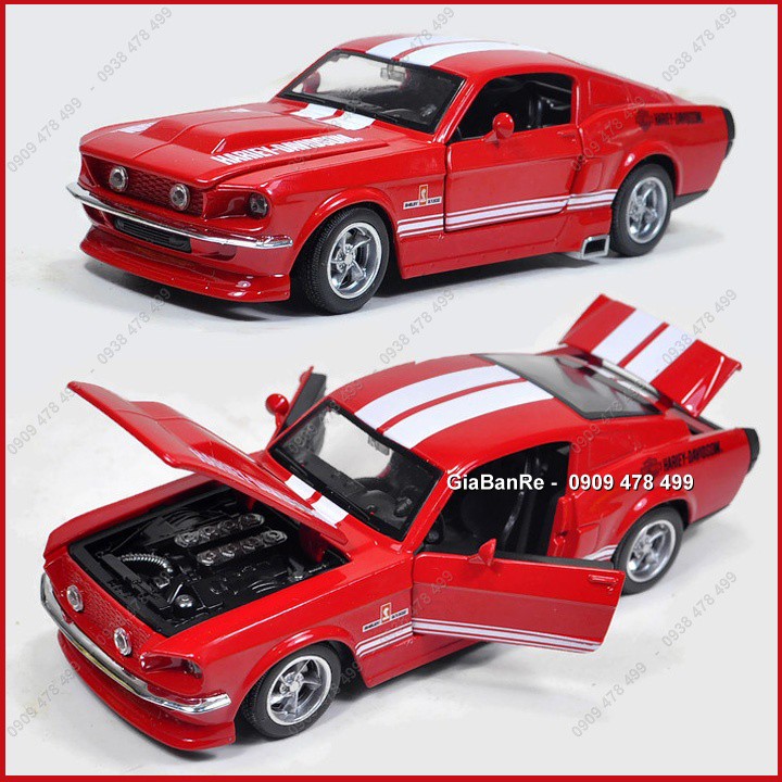 XE MÔ HÌNH KIM LOẠI FORD MUSTANG SPORT CỔ ĐIỂN TỈ LỆ 1:32  - ĐỎ - 9714.1