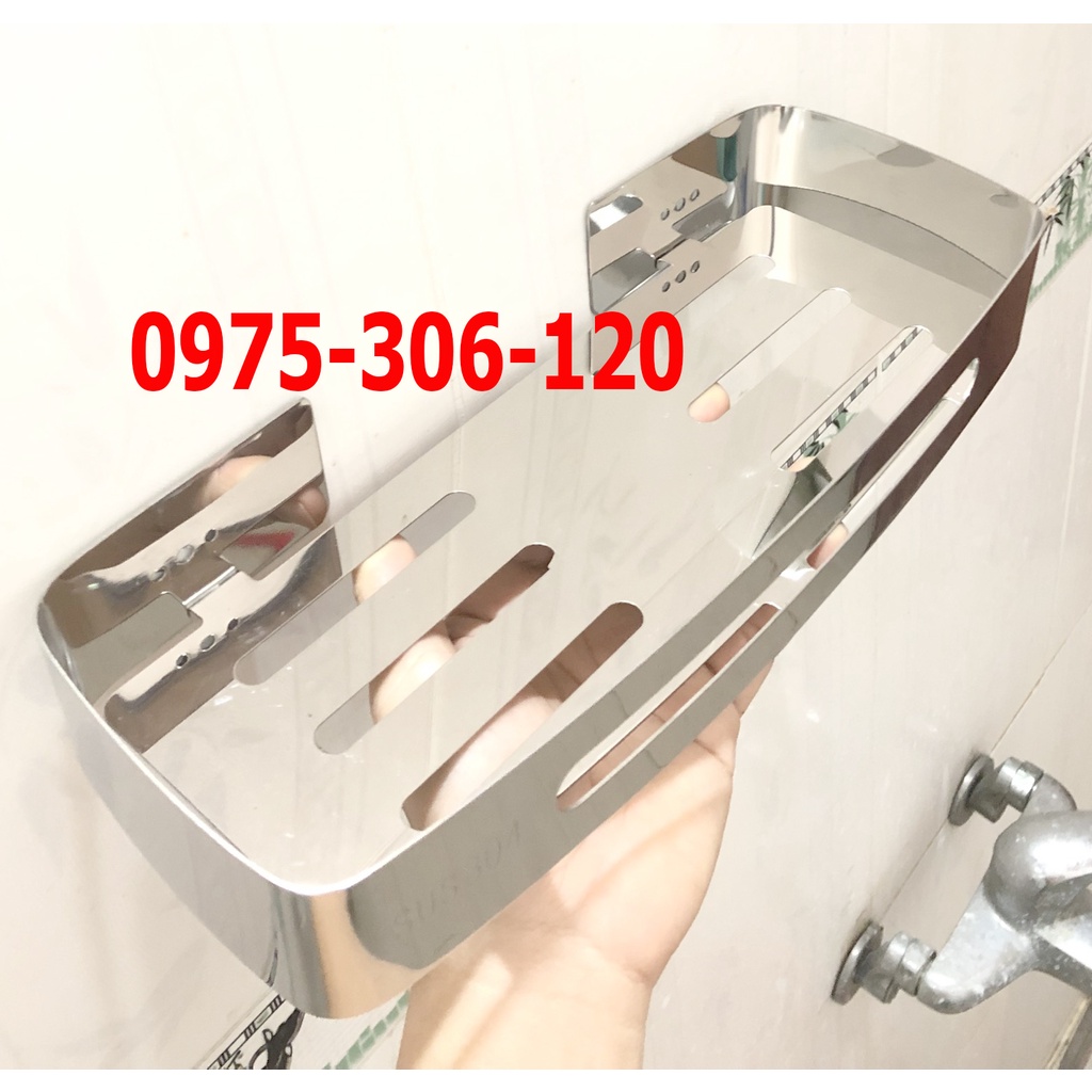 Kệ Sữa Tắm dầu gội trong nhà tắm INOX 304 KG16 1 Tầng KỆ THẲNG THANH, inox 304 sáng bóng chống han rỉ