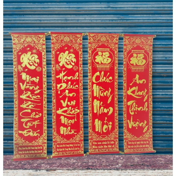 LIỄN nhung cao cấp CÂU ĐỐI TẾT SIZE 1,2 MÉT NHIỀU MẪU