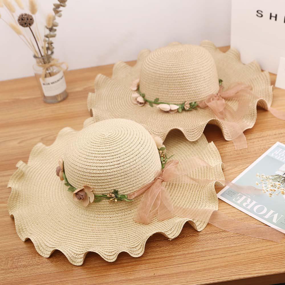 IVORY Mũ Chống Nắng Đi Biển Đính Hoa Thời Trang Cho Nữ