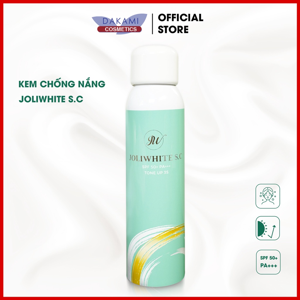 Xịt Chống Nắng Body JoliWhite Chính Hãng SPF 50+/ PA+++ DAKAMI COSMETIC 180ml